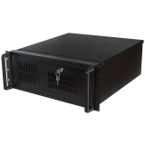 Carcasa rack 19"/4U/455mm cu manere, se pot monta placi de baza ATX, m-ATX, 2x5.25", 1x3,5 la vedere, 12x3.5" ascunse, removable, 2x6cm si 1x12cm coolers, 2x USB, fara sursa (se poate monta sursa format ATX), filtru de praf pe front panel,