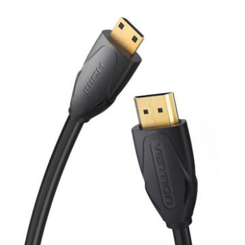 Cablu video Vention, HDMI(T) -miniHDMI(M), 1.5m, rezolutie maxima 4K la 30Hz, conectori auriti, cupru, dublu sens,invelis PVC, negru, VAA-D02-B150 (timbru verde 0.18lei) - 6922794721029 