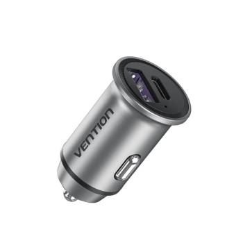 ALIMENTATOR SmartPhone Auto Vention Two-Port USB A+A(30+30) Car Charger Gray Mini Style Aluminium Alloy Type, FFFH0 (timbru verde 0.18 lei) 