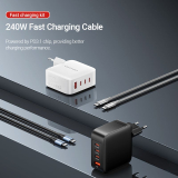 ALIMENTATOR SmartPhone la 220V Vention 4-Port USB (C + C + C + A) GaN Charging Kit (140W/140W/30W/18W) EU-Plug, FEIB0-EU (timbru verde 0.18 lei) 
