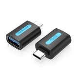 Adaptor USB OTG Vention, USB Type-C (T) la USB 3.2 gen 1 (M), rata transfer 5 Gbps, invelis PVC, negru, CDUB0 (timbru verde 0.03 lei) - 6922794755246 