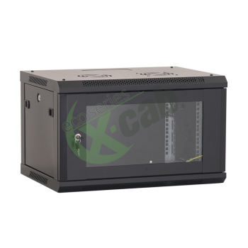 Rack cabinet de perete metalic 6U 19'', tip rack wallmount, 600x600 mm, Eco Xcab Negru WM6606.9004