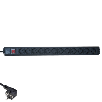Priza multipla rackabila PDU Xcab XCAB-1219 19", 12 prize , cu intrerupator, montare verticala, 3m