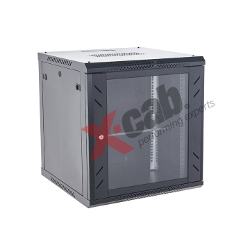 Rack Cabinet metalic de perete 19, tip rack wallmount, 12U 600x600 mm, Xcab S Negru XCAB-12U60S.9004