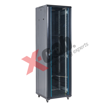 Rack Server Xcab XCAB-27U6060S 27U 19" 600x600mm , usa fata sticla securizata cu montura metalica, usa spate metal plin, negru