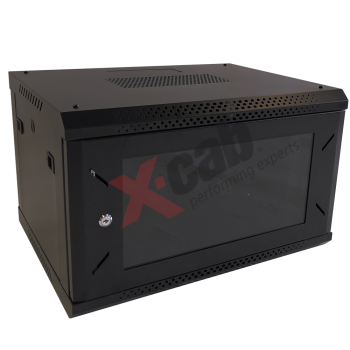 Rack Cabinet metalic de perete 19, tip rack wallmount, 9U 600x450 mm, Xcab Negru XCAB-9U45S.9004