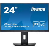IIYAMA Monitor LED XUB2492HSU-B5 23.8 IPS 1920 x 1080 75Hz 250 cd/m2 1000:1 4ms VGA, HDMI, DP, USB 2.0 Hub, height, swivel, tilt, pivot, 3y, Black XUB2492HSU-B5 (timbru verde 7 lei) 