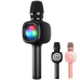 Microfon OneOdio, wireless, conectare prin Bluetooth 5.2, sensibilitate -52 dB, acumulator 1800 mAh, karaoke | Iluminare | 4 moduri voce, negru, Bopmen-Star-10-Black (timbru verde 0.18lei) 