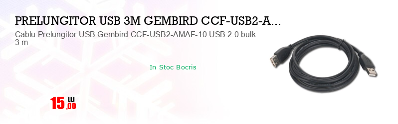 Cablu Prelungitor USB Gembird CCF-USB2-AMAF-10 USB 2.0 bulk 3 m