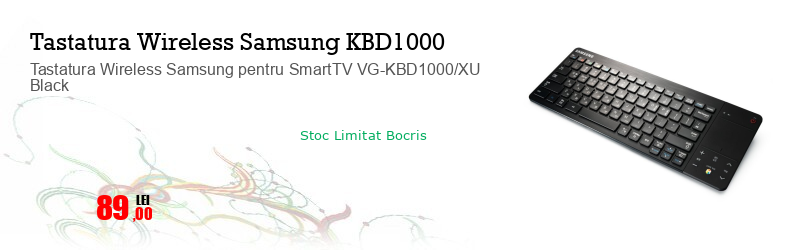 Tastatura Wireless Samsung pentru SmartTV VG-KBD1000/XU Black