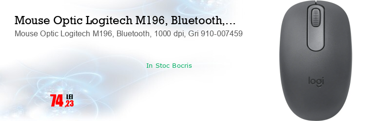 Mouse Optic Logitech M196, Bluetooth, 1000 dpi, Gri 910-007459