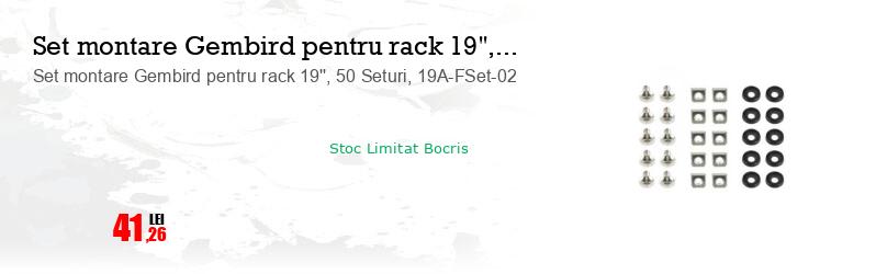 Set montare Gembird pentru rack 19'', 50 Seturi, 19A-FSet-02