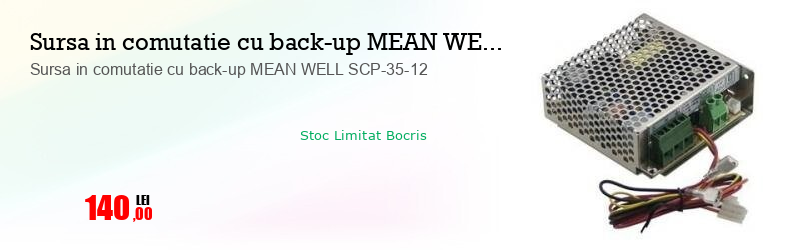 Sursa in comutatie cu back-up MEAN WELL SCP-35-12