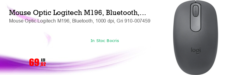 Mouse Optic Logitech M196, Bluetooth, 1000 dpi, Gri 910-007459
