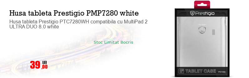 Husa tableta Prestigio PTC7280WH compatibila cu MultiPad 2 ULTRA DUO 8.0 white