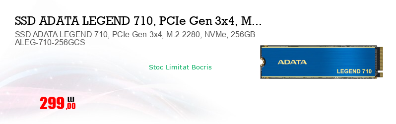 SSD ADATA LEGEND 710, PCIe Gen 3x4, M.2 2280, NVMe, 256GB ALEG-710-256GCS