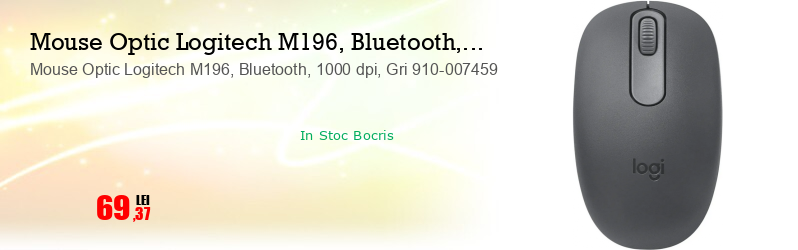 Mouse Optic Logitech M196, Bluetooth, 1000 dpi, Gri 910-007459