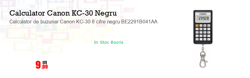 Calculator de buzunar Canon KC-30 8 cifre negru BE2291B041AA