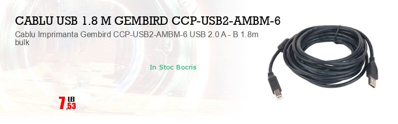 Cablu Imprimanta Gembird CCP-USB2-AMBM-6 USB 2.0 A - B 1.8m bulk