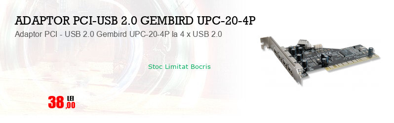 Adaptor PCI - USB 2.0 Gembird UPC-20-4P la 4 x USB 2.0