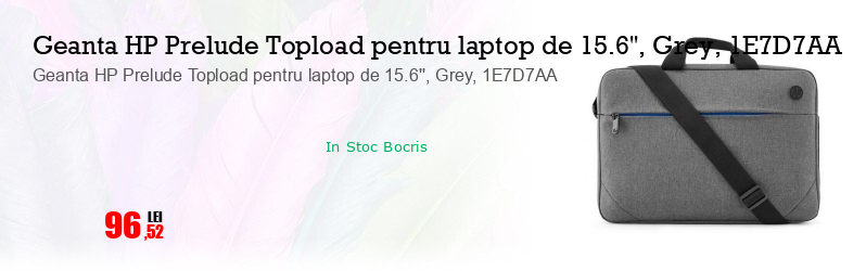 Geanta HP Prelude Topload pentru laptop de 15.6'', Grey, 1E7D7AA