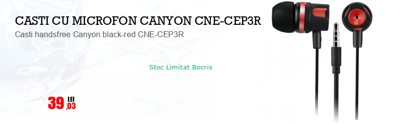 Casti handsfree Canyon black-red CNE-CEP3R