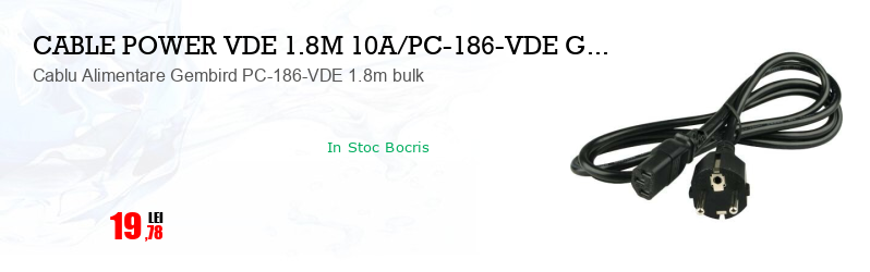 Cablu Alimentare Gembird PC-186-VDE 1.8m bulk