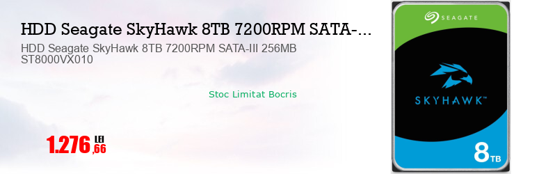 HDD Seagate SkyHawk 8TB 7200RPM SATA-III 256MB ST8000VX010  