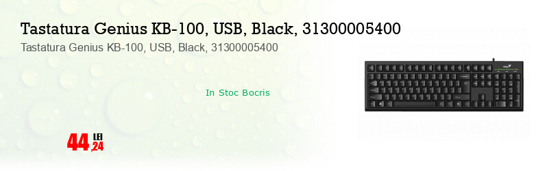 Tastatura Genius KB-100, USB, Black, 31300005400