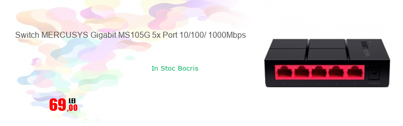 Switch MERCUSYS Gigabit MS105G 5x Port 10/100/ 1000Mbps