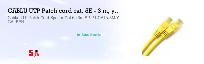 Cablu UTP Patch Cord Spacer Cat 5e 3m SP-PT-CAT5-3M-Y GALBEN