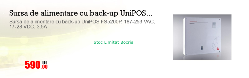 Sursa de alimentare cu back-up UniPOS FS5200P, 187-253 VAC, 17-28 VDC, 3.5A   
