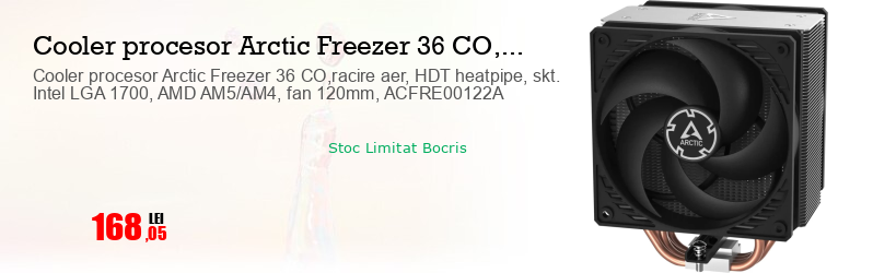 Cooler procesor Arctic Freezer 36 CO,racire aer, HDT heatpipe, skt. Intel LGA 1700, AMD AM5/AM4, fan 120mm, ACFRE00122A