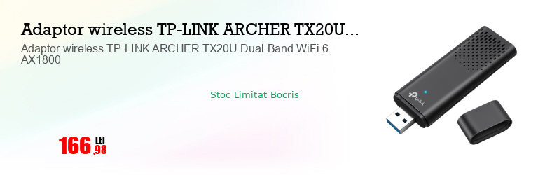 Adaptor wireless TP-LINK ARCHER TX20U Dual-Band WiFi 6 AX1800
