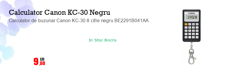 Calculator de buzunar Canon KC-30 8 cifre negru BE2291B041AA