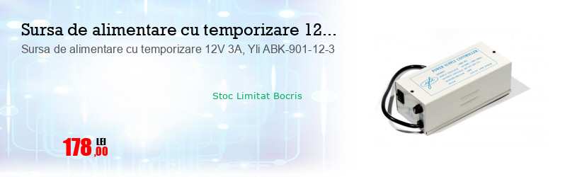 Sursa de alimentare cu temporizare 12V 3A, Yli ABK-901-12-3 