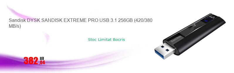 Sandisk DYSK SANDISK EXTREME PRO USB 3.1 256GB (420/380 MB/s)
