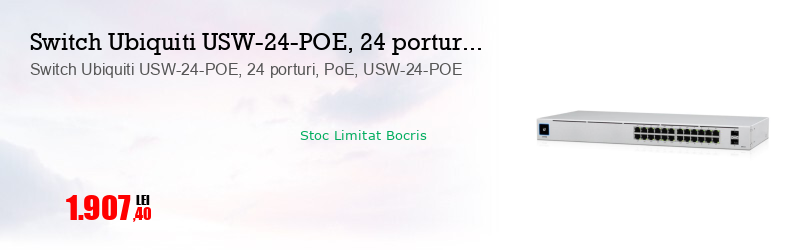 Switch Ubiquiti USW-24-POE, 24 porturi, PoE, USW-24-POE