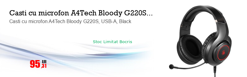 Casti cu microfon A4Tech Bloody G220S, USB-A, Black