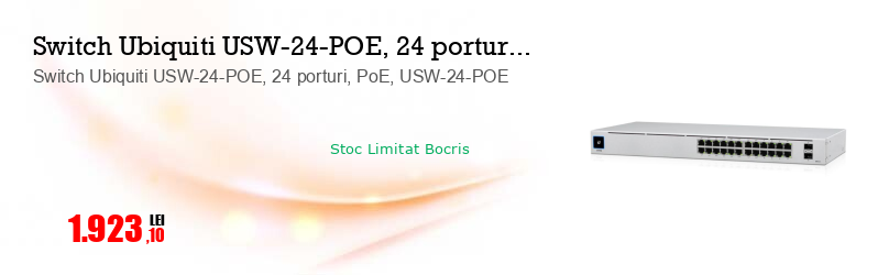 Switch Ubiquiti USW-24-POE, 24 porturi, PoE, USW-24-POE