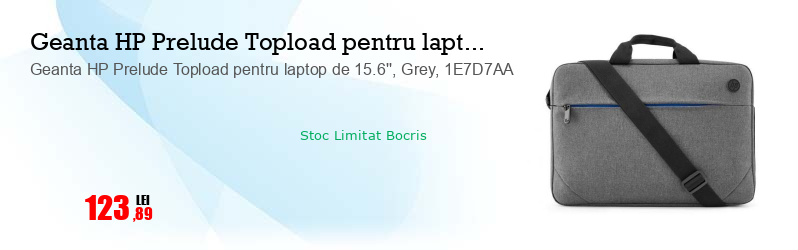 Geanta HP Prelude Topload pentru laptop de 15.6'', Grey, 1E7D7AA