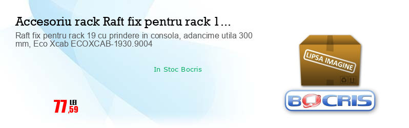 Raft fix pentru rack 19 cu prindere in consola, adancime utila 300 mm, Eco Xcab ECOXCAB-1930.9004