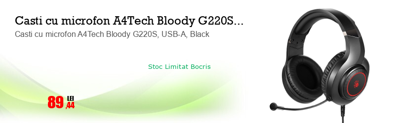 Casti cu microfon A4Tech Bloody G220S, USB-A, Black