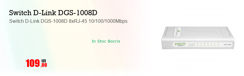 Switch D-Link DGS-1008D 8xRJ-45 10/100/1000Mbps