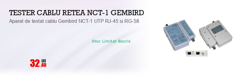 Aparat de testat cablu Gembird NCT-1 UTP RJ-45 si RG-58