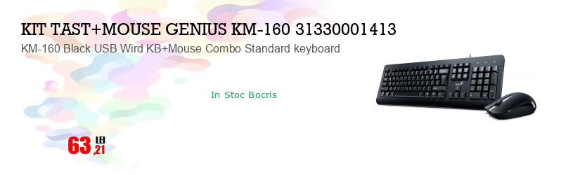 KM-160 Black USB Wird KB+Mouse Combo Standard keyboard