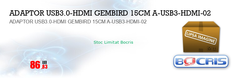 ADAPTOR USB3.0-HDMI GEMBIRD 15CM A-USB3-HDMI-02