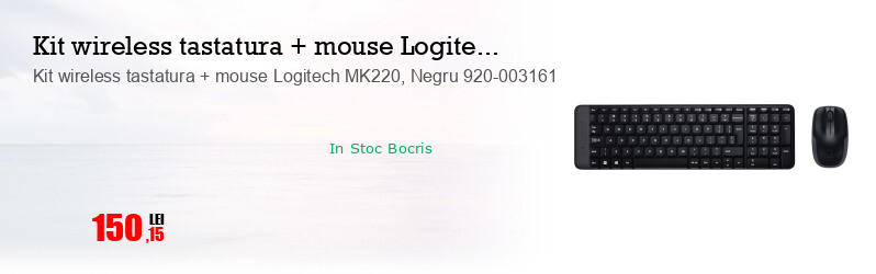 Kit wireless tastatura + mouse Logitech MK220, Negru 920-003161