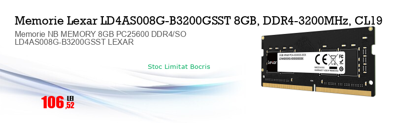 Memorie NB MEMORY 8GB PC25600 DDR4/SO LD4AS008G-B3200GSST LEXAR 