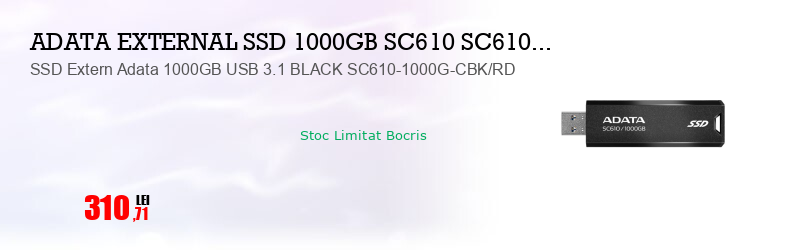 SSD Extern Adata 1000GB USB 3.1 BLACK SC610-1000G-CBK/RD